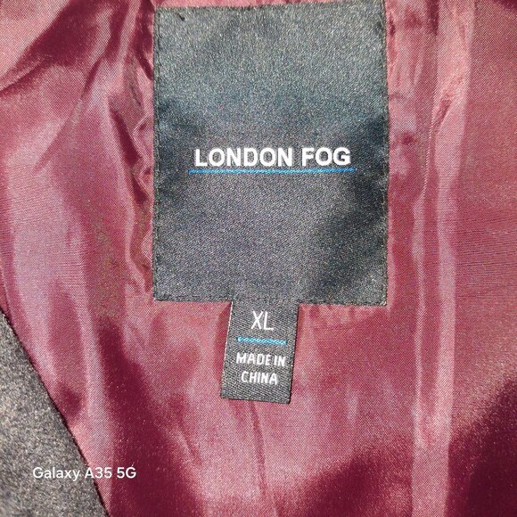 London Fog XL Men's Dark Gray Full-Zip Wool-Blend Bomber Jacket With Stand Colla - Picture 7 of 10